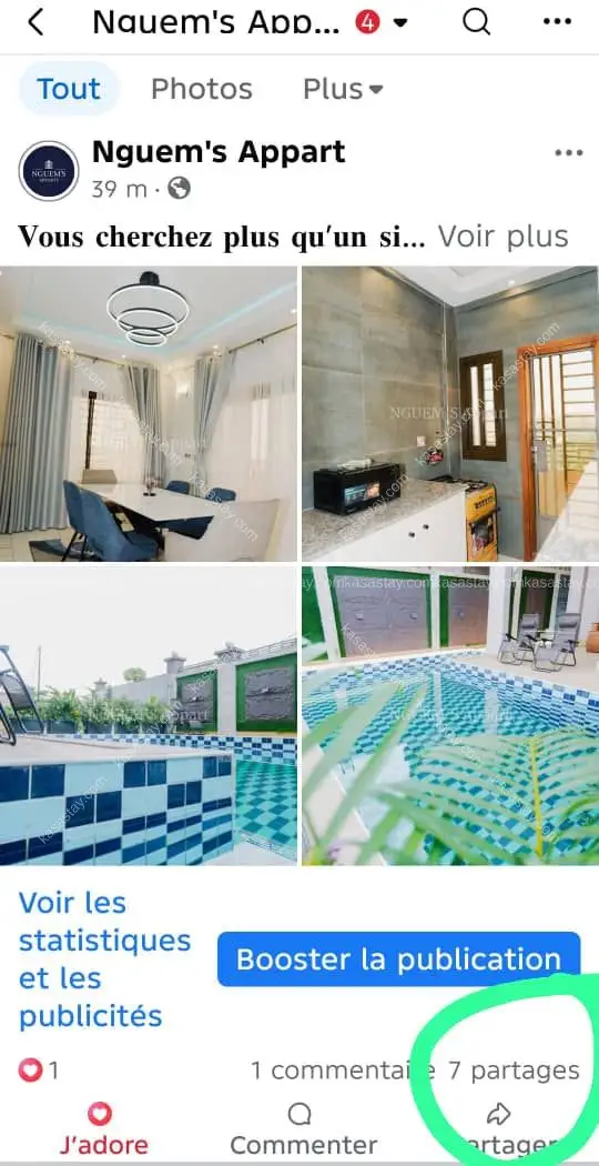Appartement Meublé 2 Chambres avec piscine 55000 à Odza borne 10 3