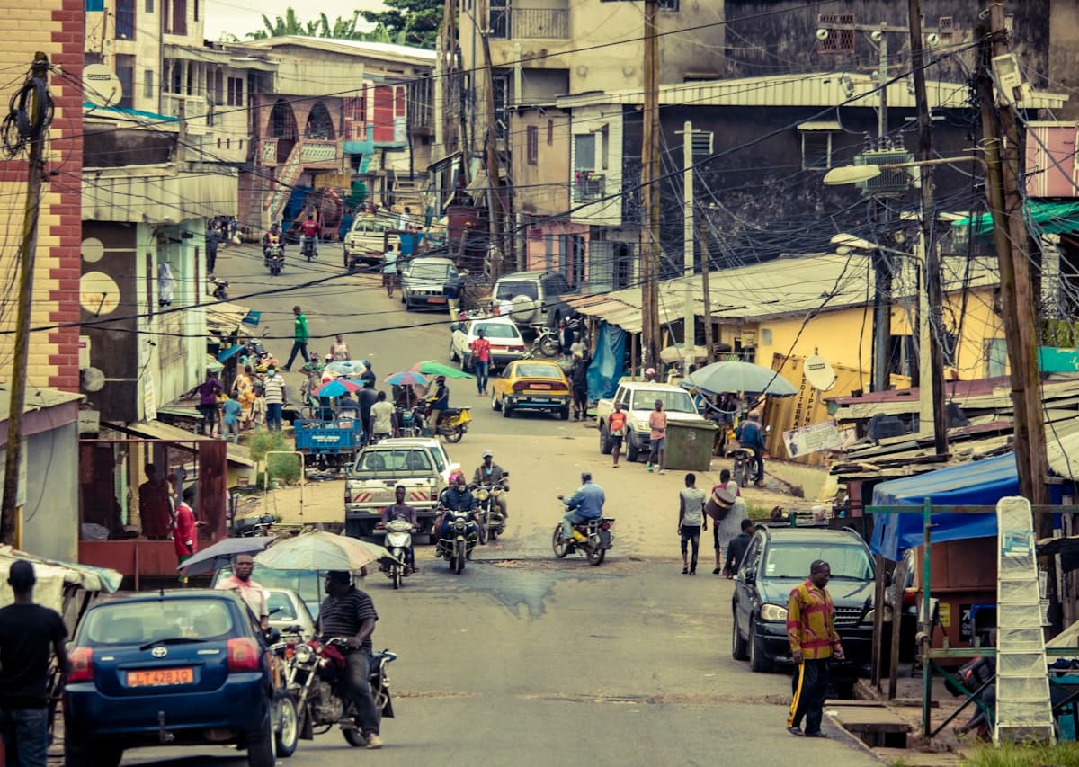 Akwa central business district in Douala, Cameroon